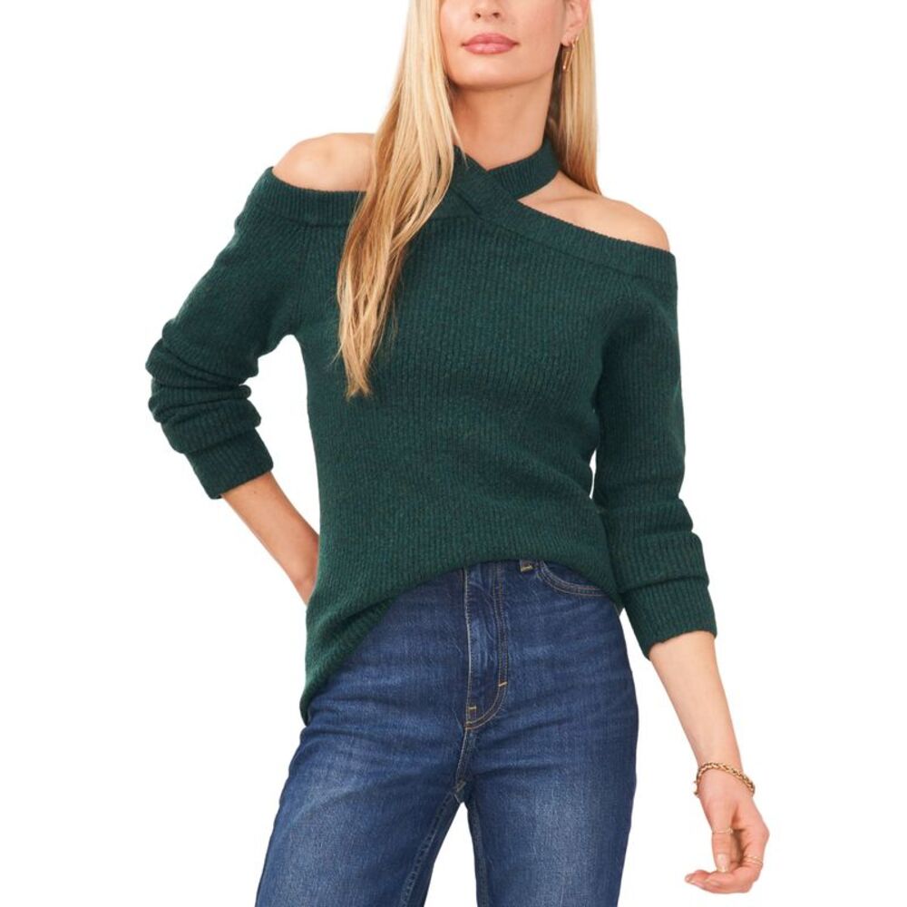Sam Jess Womens Long Sleeve Cold Shoulder Sweater